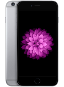 iPhone 6 Plus reparation med sort skærm med lyse rød blomst