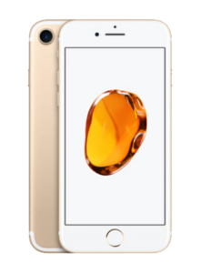 iPhone 7 reparation hvid skærm og guld bag cover