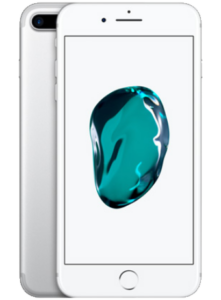 iPhone 7 Plus reparation hvid stor skærm med sølv bag cover